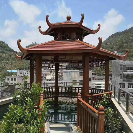 公園小區六角雙層鋁合金涼亭