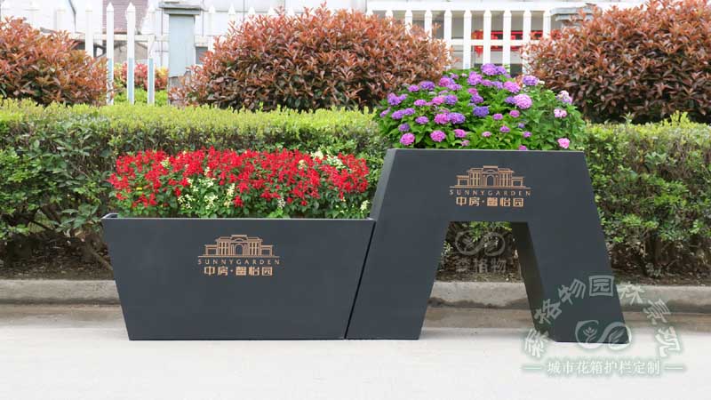 廣場商超不銹鋼花箱組合