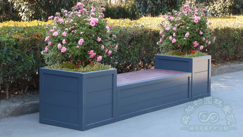 公園pvc微發泡材質組合座椅花箱