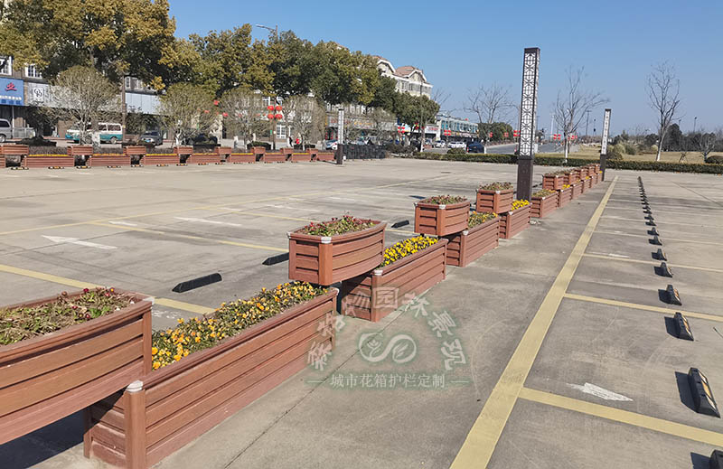 停車場景觀綠化 鋁合金高低組合花箱案例