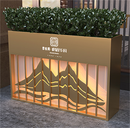 四川鐵藝山水燈光花箱