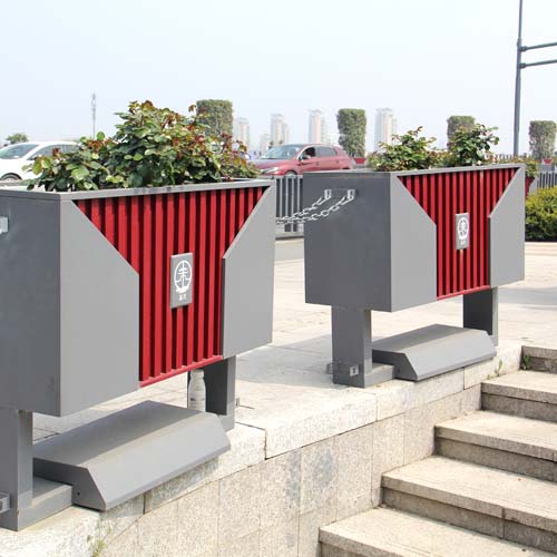 貴州中國紅鐵藝道路鈑金花箱