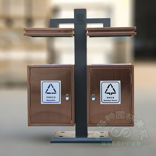 貴州不銹鋼雙分類垃圾箱