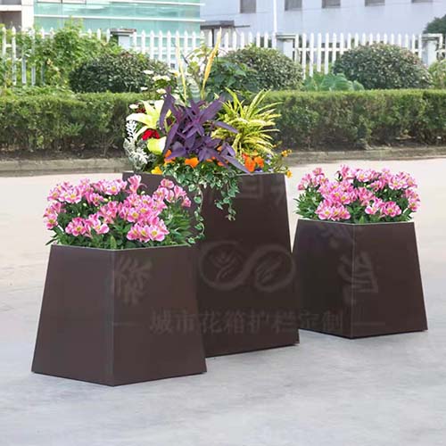 紅河戶外四方形不銹鋼花箱