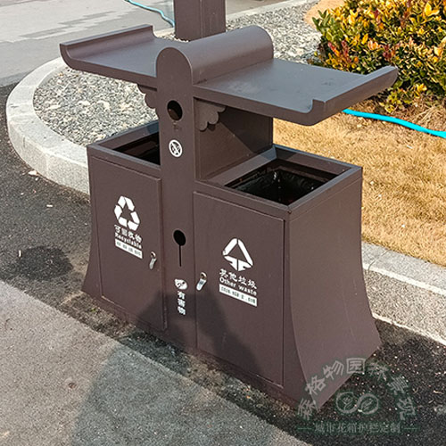 貴州古典不銹鋼雙分類垃圾箱