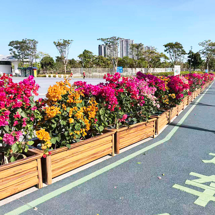 紅河黃色木紋鋁合金花箱