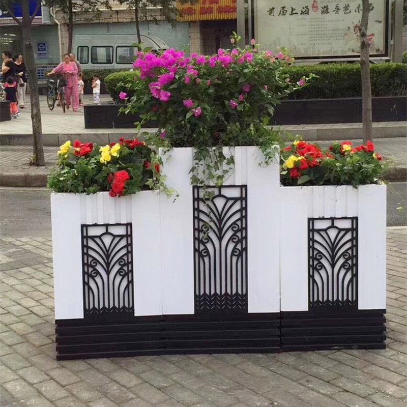 黑白洛克PVC組合花箱