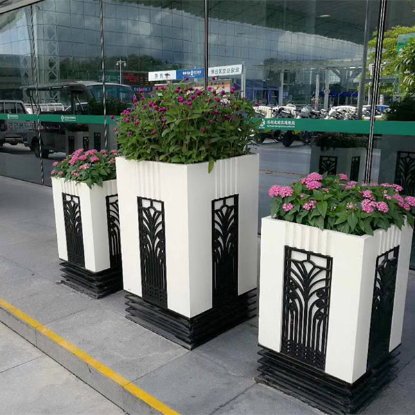 黑白洛克PVC組合花箱