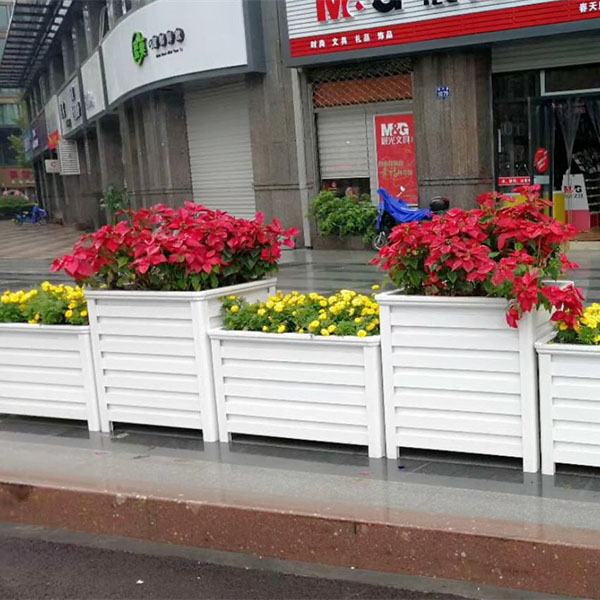 雅白色條紋框鋁合金花箱