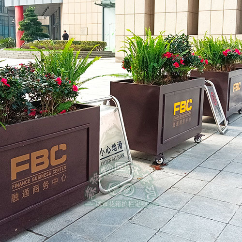 商業街不銹鋼移動花箱