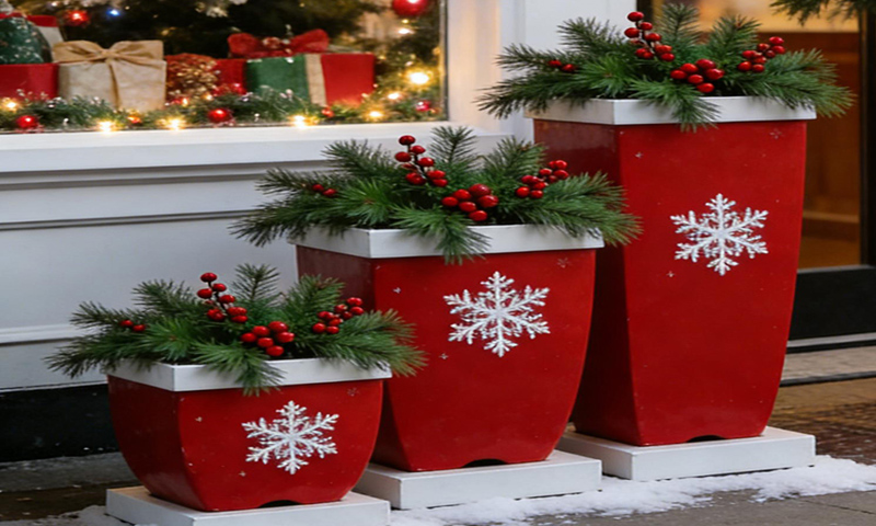 圣誕花箱氛圍組已就位